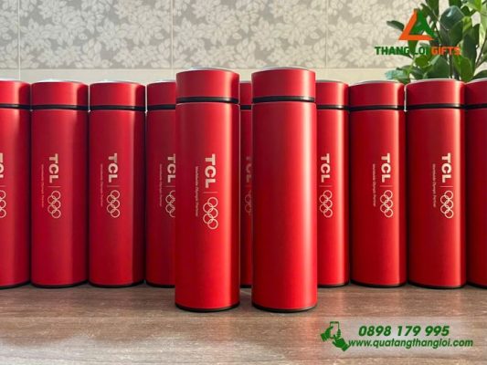 Bình Giữ Nhiệt 500ml Màu Đỏ - Khắc Logo Doanh Nghiệp TCL