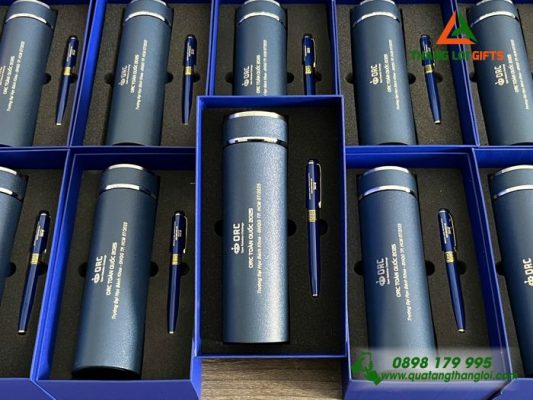 Bộ Quà Tặng (Bình+Bút) - In Khắc Logo ORC Trường Đại Học Bách Khoa