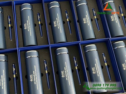 Bộ Quà Tặng (Bình+Bút) - In Khắc Logo ORC Trường Đại Học Bách Khoa