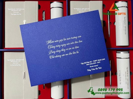 Set Quà Tặng (Sổ+Bình+Bút) - In Khắc Nội Dung Làm Quà Tri Ân