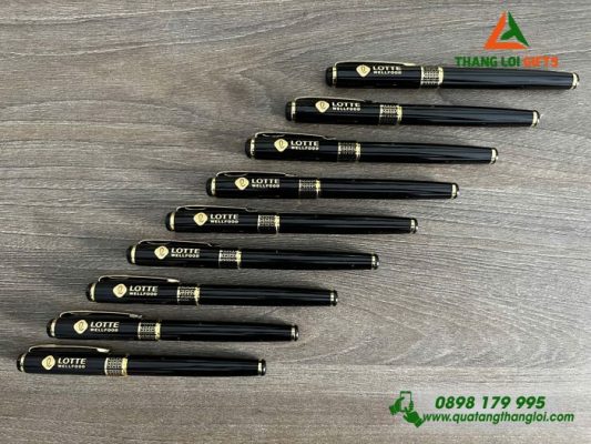 Bút Ký Kim Loại Nắp Màu Đen – Khắc Logo Lotte Wellfood