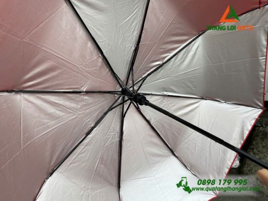 Dù Cầm Tay Gấp 3 Màu Đỏ - In Logo Doanh Nghiệp GOODWE