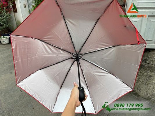 Dù Cầm Tay Gấp 3 Màu Đỏ - In Logo Doanh Nghiệp GOODWE