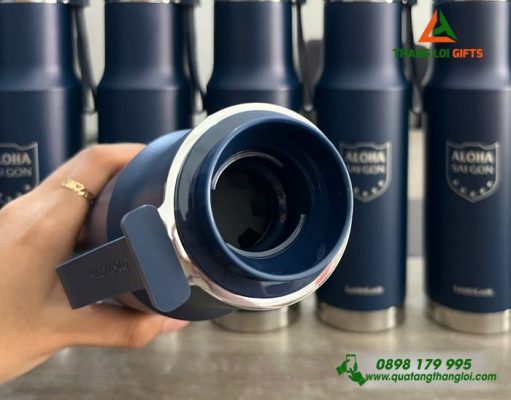 Bình Giữ Nhiêt Lock - Khắc Logo Trung Tâm Ngoại Ngữ ALOHA Sài Gòn