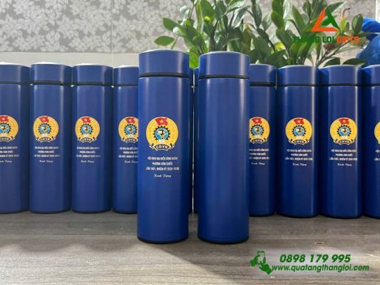 Bình Giữ Nhiệt 500ml In Khắc Logo Đại Hội Công Đoàn Phường Xóm Chiếu