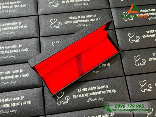 Bộ Bút Ký Kim Loại Xoay - Khắc Tên Trường Đại Học Y Hà Nội