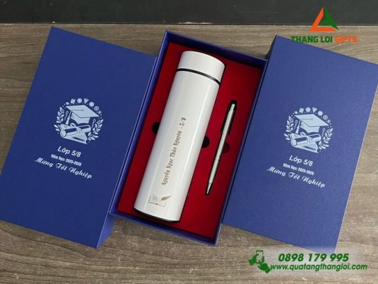 Combo Quà Tặng (Bình+Bút) - In Khắc Tên Mừng Ngày Tốt Nghiệp