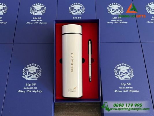 Combo Quà Tặng (Bình+Bút) - In Khắc Tên Mừng Ngày Tốt Nghiệp