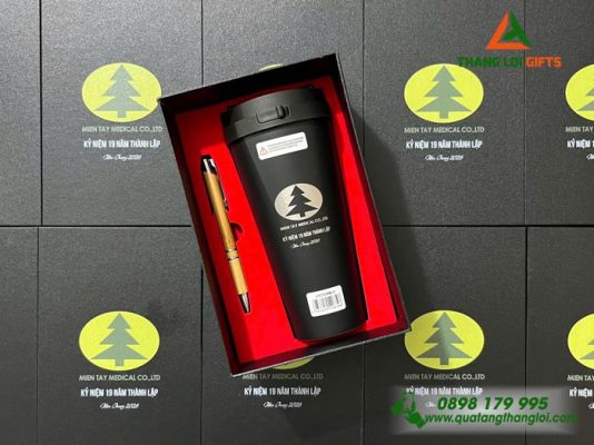 Combo Quà Tặng (Ly Lock+Bút) - In Khắc Logo MIEN TAY MEDICAL
