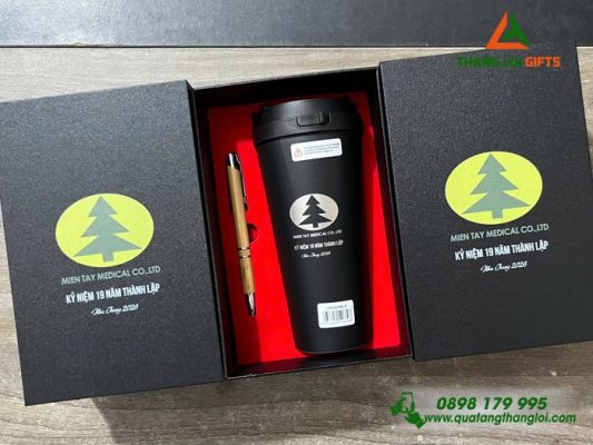 Combo Quà Tặng (Ly Lock+Bút) - In Khắc Logo MIEN TAY MEDICAL