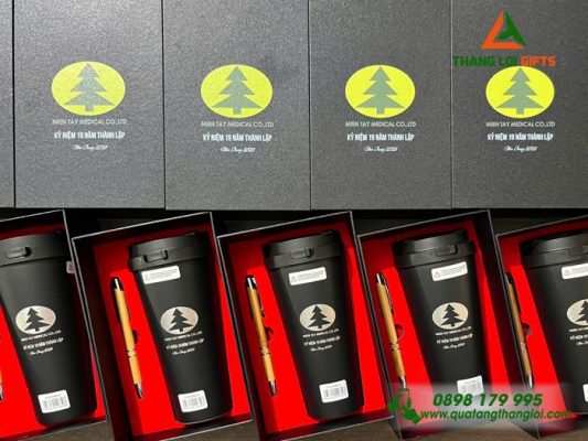 Combo Quà Tặng (Ly Lock+Bút) - In Khắc Logo MIEN TAY MEDICAL