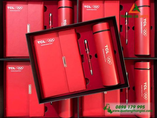Bộ Quà Tặng (Sổ+Bình+Bút) In Khắc Logo Doanh Nghiệp TCL