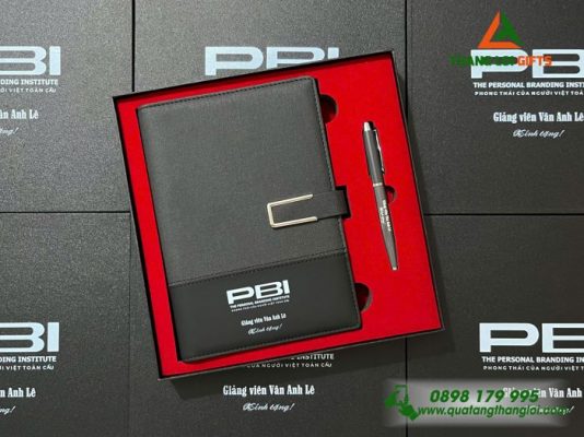 Set Quà Tặng (Sổ+Bút) - In Khắc Logo PBI Personal Branding Institute