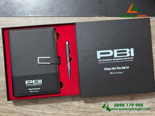 Set Quà Tặng (Sổ+Bút) - In Khắc Logo PBI Personal Branding Institute
