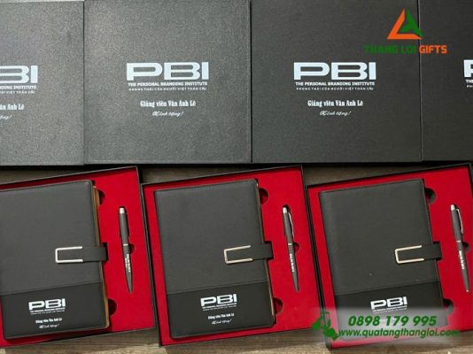 Set Quà Tặng (Sổ+Bút) - In Khắc Logo PBI Personal Branding Institute