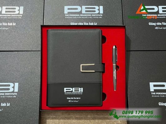 Set Quà Tặng (Sổ+Bút) - In Khắc Logo PBI Personal Branding Institute