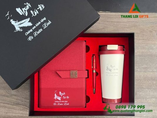 Combo Quà Tặng (Sổ+Ly+Bút) - In Khắc Nội Dung Tri Ân Người Lái Đò