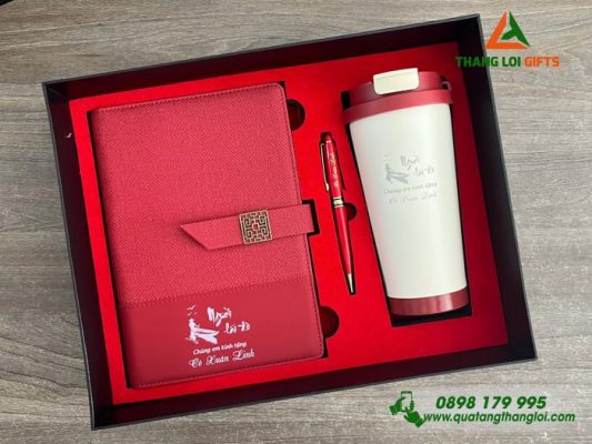 Combo Quà Tặng (Sổ+Ly+Bút) - In Khắc Nội Dung Tri Ân Người Lái Đò