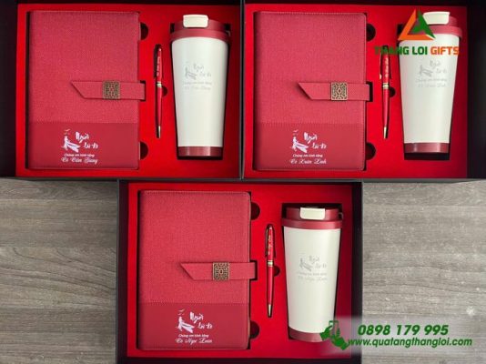 Combo Quà Tặng (Sổ+Ly+Bút) - In Khắc Nội Dung Tri Ân Người Lái Đò