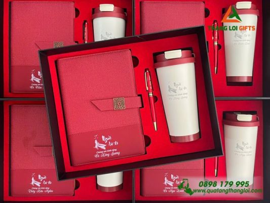 Combo Quà Tặng (Sổ+Ly+Bút) - In Khắc Nội Dung Tri Ân Người Lái Đò