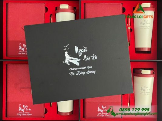 Combo Quà Tặng (Sổ+Ly+Bút) - In Khắc Nội Dung Tri Ân Người Lái Đò