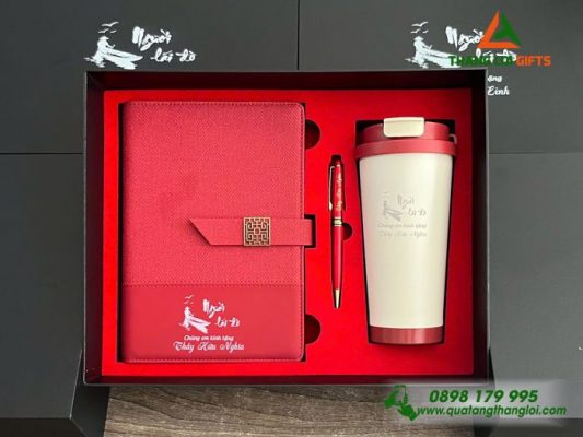 Combo Quà Tặng (Sổ+Ly+Bút) - In Khắc Nội Dung Tri Ân Người Lái Đò