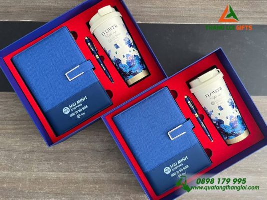 Giftset (Sổ+Ly+Bút) - In Khắc Logo Doanh Nghiệp Hải Minh Shipping