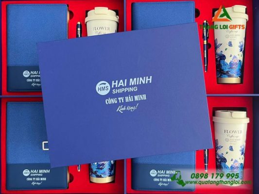 Giftset (Sổ+Ly+Bút) - In Khắc Logo Doanh Nghiệp Hải Minh Shipping
