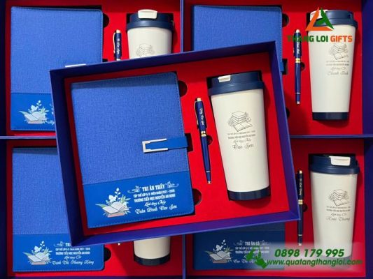 Bộ Qùa Tặng (Sổ+ly+Bút) - In Khắc Nội Dung Trường TH Nguyễn An Ninh