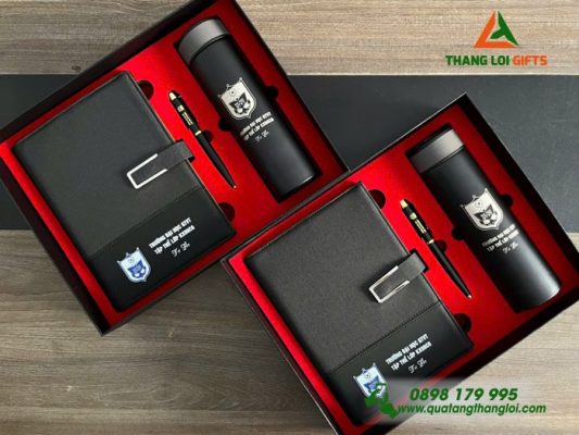 Combo Quà Tặng (Sổ+Bình+Bút) - In Khắc Logo Trường Đại Học GTVT