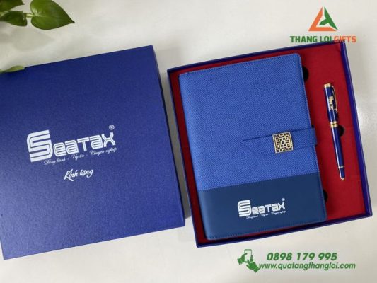 Combo Quà Tặng (Sổ+Bút) In Khắc Logo Doanh Nghiệp SEATAX