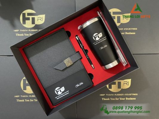 Set Quà Tặng (Sổ+Ly+Bút) In Khắc Logo Doanh Nghiệp Hiệp Thành