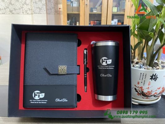 Set Quà Tặng (Sổ+Ly+Bút) In Khắc Logo Doanh Nghiệp Hiệp Thành