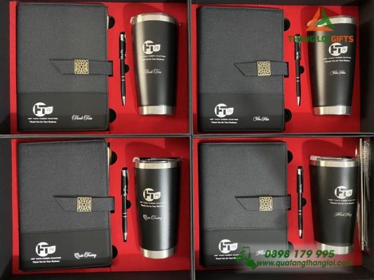 Set Quà Tặng (Sổ+Ly+Bút) In Khắc Logo Doanh Nghiệp Hiệp Thành