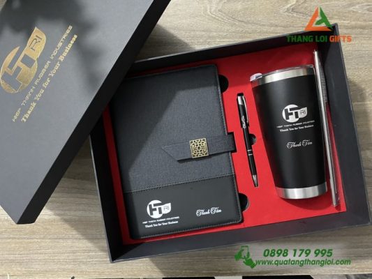 Set Quà Tặng (Sổ+Ly+Bút) In Khắc Logo Doanh Nghiệp Hiệp Thành