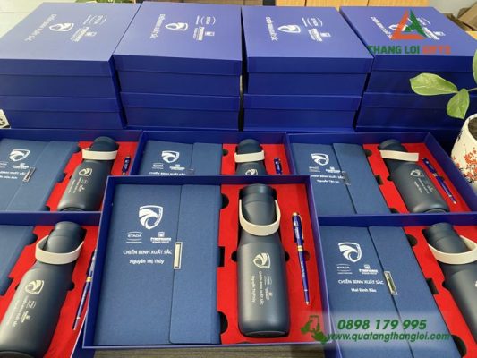 Set Quà Tặng  (Sổ+Bình Lock+Bút) In Khắc Logo Doanh Nghiệp STADA GROUP