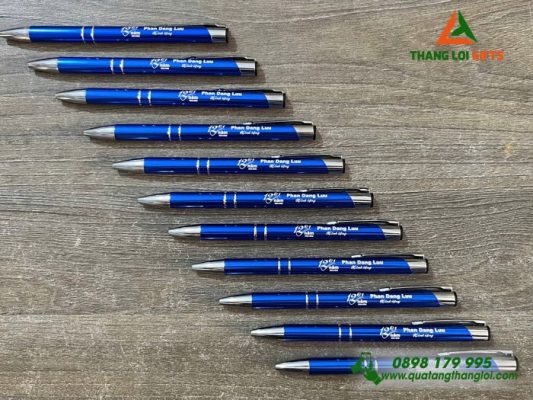 Bút Bi Kim Loại Bấm - Khắc Logo Trường THPT Phan Đăng Lưu
