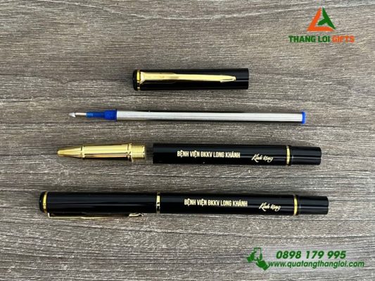 Bút Ký Kim Loại Màu Đen - Khắc Tên Bệnh Viện ĐKKV Long Khánh