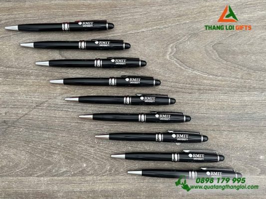 Bút Ký Kim Loại Xoay Màu Đen - Khắc Logo Trường Đại Học RMIT