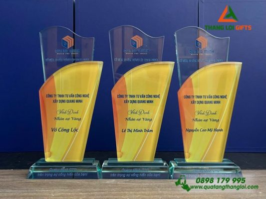 Cúp Pha Lê - In Logo Doanh Nghiệp Quang Minh