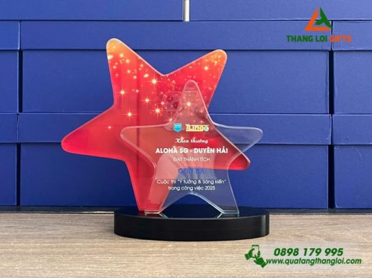 Cup Pha Lê Ngôi Sao – In Logo Trung Tâm Ngoại Ngữ ALOHA Sài Gòn