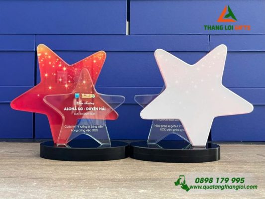 Cup Pha Lê Ngôi Sao – In Logo Trung Tâm Ngoại Ngữ ALOHA Sài Gòn