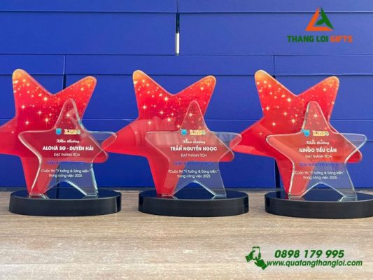 Cup Pha Lê Ngôi Sao – In Logo Trung Tâm Ngoại Ngữ ALOHA Sài Gòn