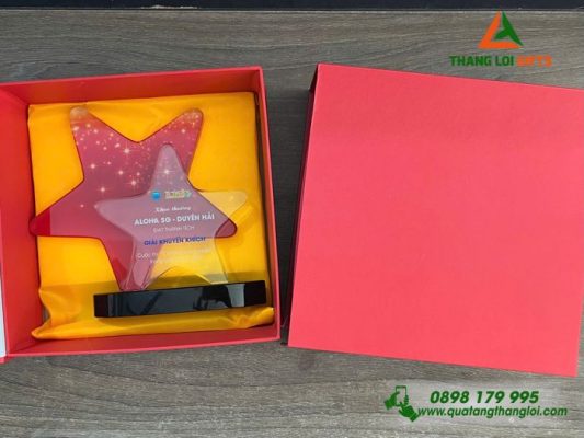 Cup Pha Lê Ngôi Sao – In Logo Trung Tâm Ngoại Ngữ ALOHA Sài Gòn