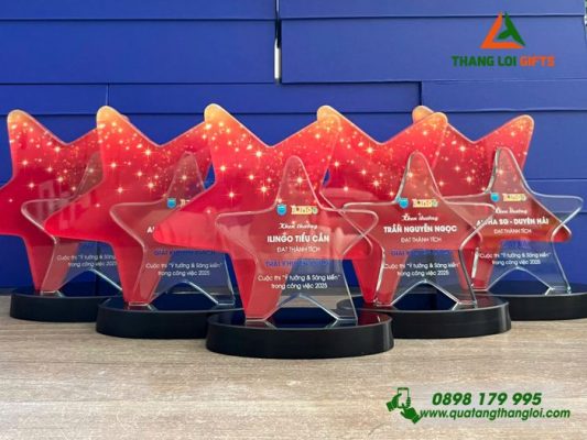 Cup Pha Lê Ngôi Sao – In Logo Trung Tâm Ngoại Ngữ ALOHA Sài Gòn