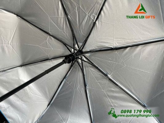 Ô Dù Cầm Tay Gấp 3 Màu Xanh - In Logo Bảo Hiểm Xã Hội Viêt Nam