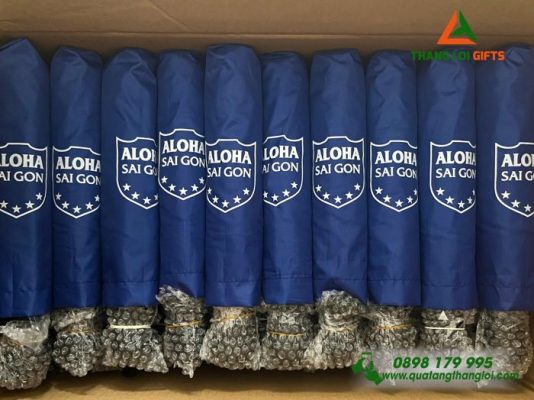 Dù Cầm Tay Gấp 3 - In Logo Trung Tâm Ngoại Ngữ ALOHA Sài Gòn