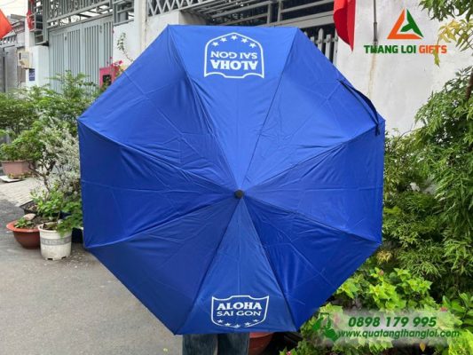 Dù Cầm Tay Gấp 3 - In Logo Trung Tâm Ngoại Ngữ ALOHA Sài Gòn