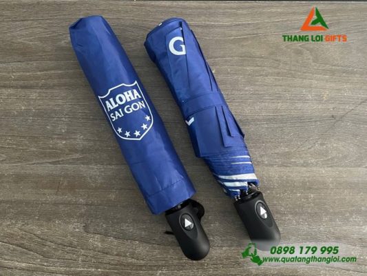 Dù Cầm Tay Gấp 3 - In Logo Trung Tâm Ngoại Ngữ ALOHA Sài Gòn