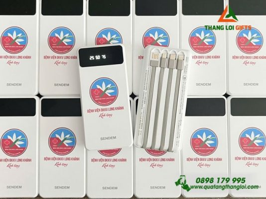 Set Quà Tặng (Pin Sạc+Bút) - In Khắc Logo Bệnh Viện ĐKKV Long Khánh